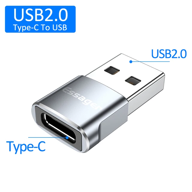 Essager USB 3.0 Type-C OTG Adapter Type C USB C Male To USB Female Converter For Macbook Xiaomi Samsung S20 USBC OTG Connector Silver C to USB 2.0