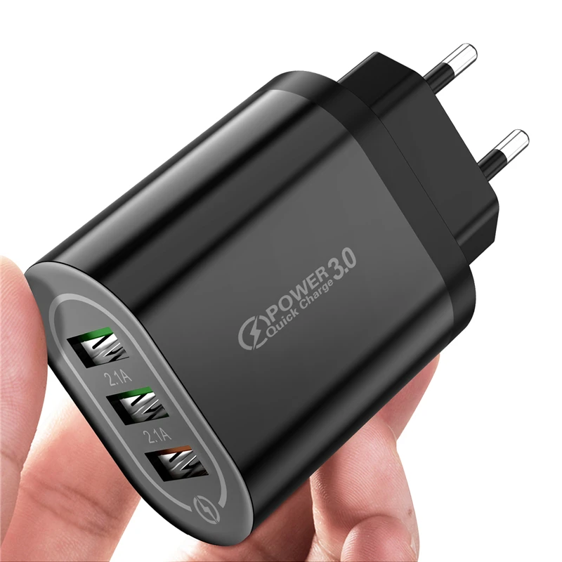 Lovebay 3 порта QC3.0 18 Вт USB быстрое зарядное устройство Универсальный настенный телефон быстрое зарядное устройство s EU/US Разъем для samsung Apple iphone Xiaomi huawei - Тип штекера: EU Charger