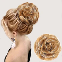 Грязный пучок пончик-шиньон резинка для волос пучок эластичная лента волнистые синтетические волосы для наращивания натуральный кудрявый пучок