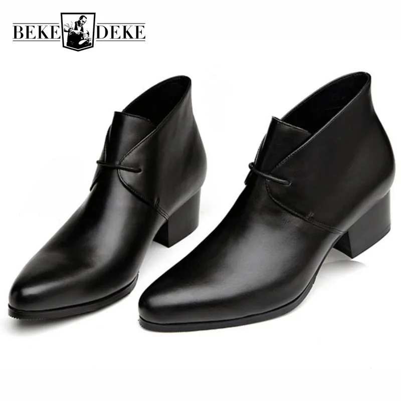 pointed leather chelsea boots