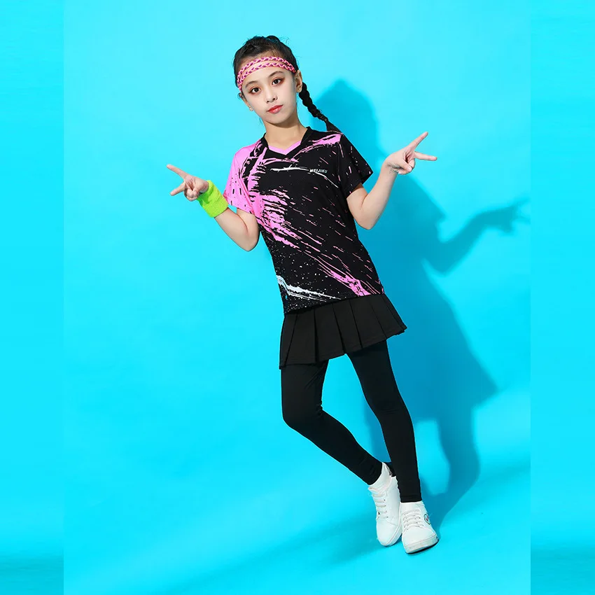 Детский Настольный теннис для девочек и мальчиков, детский спортивный костюм для бадминтона - Цвет: girl-culotte