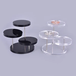 New 3 Layers Jewelry Organizer Jewelry Display Stand Clear Acrylic Stainless Steel Earring Bracelet Necklace Display Stand Shelf