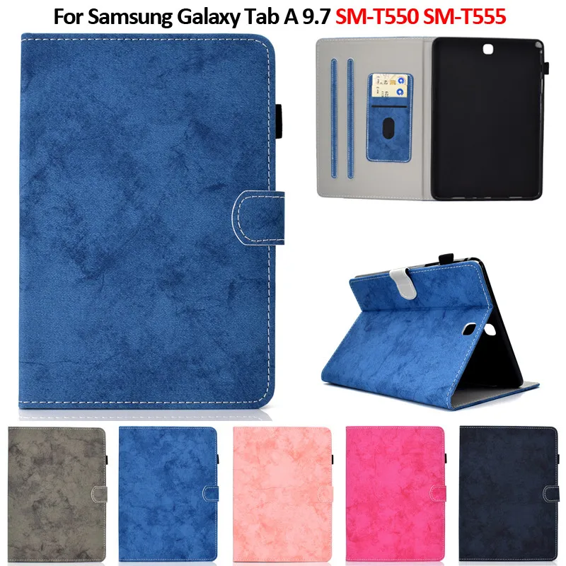 For Samsung Galaxy Tab A 9.7 Case Smt550 Smt555 Luxury Wallet Card