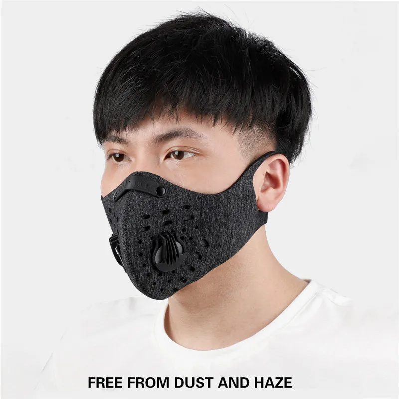 

N95 Tablets of Activated Carbon Filter Washable Mask Riding Anti-pollution Sports Training Mask PM2.5 Running Mask Hot Sale