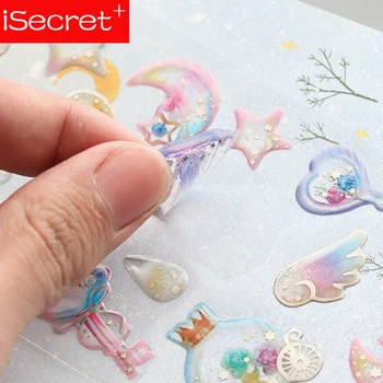 

1sheet Crystal 3D Flower Sticker Cute Stars Heart Stickers PVC Cat Stickers For Mobile Decorations Scrapbooking Diary Diy Albums