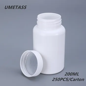 

UMETASS Wholesale 200ML Empty Plastic Medicine Capsules Bottle with screw cap and aluminum foil gasket 250PCS/Carton