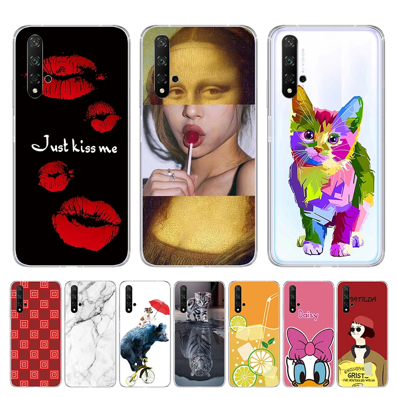 Silicone Phone Case for Huawei Nova 5T Coque Soft Creative Painted Cover TPU Shells Bags Shockproof Cute |