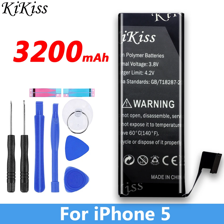 Бесплатный инструмент KiKiss батарея для iPhone 4/4S/5/5S/5C запасная батарея для мобильного телефона для Apple iPhone 4 4S 5 5S 5C батарея - Цвет: For iPhone 5