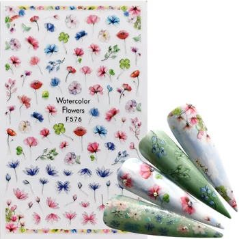 

1 PC 3D Nail Sticker Summer Flower Design Stickers for Nails Adhesive DIY Manicure Slider Nail Art Sticker Nail Sliders
