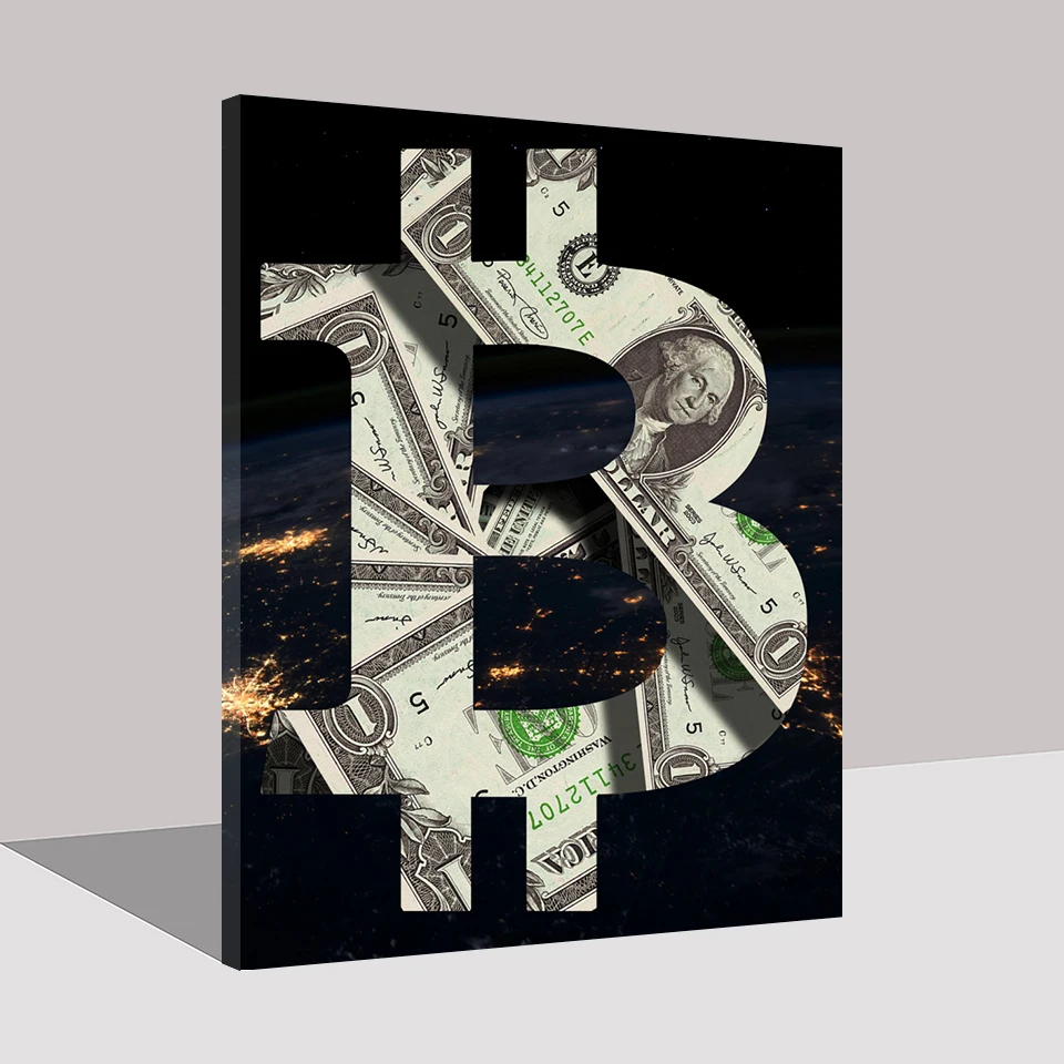 Настенная картина HD принты Биткоин домашний декор плакат с американским