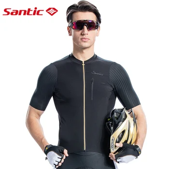 

Santic Men Cycling Short Sleeve Jersey Pro Fit Imported Italian Fabric Cuffs MTB Road Bike Pro Short Jersey Asia S-2XL M8C02132