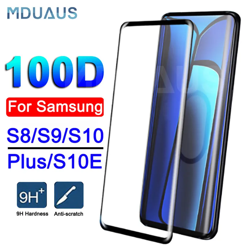 

100D Curved Tempered Glass For Samsung Galaxy S10 S9 S8 Plus S10e Lite Screen Protector For Samsung Note 10 Pro 9 8 Glass Film