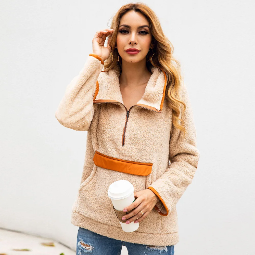 2019 осенне-зимние высококачественные женские свитшоты с капюшоном Модное теплое плотное пальто с длинными рукавами Свободный Повседневный
