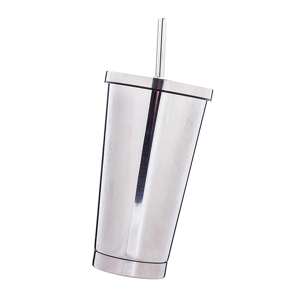 Stainless Steel Drink Tumbler - Double Wall Vacuum Insulated Hot Cold Beverage Tmbler Kids Travel Camping Mug with Straw