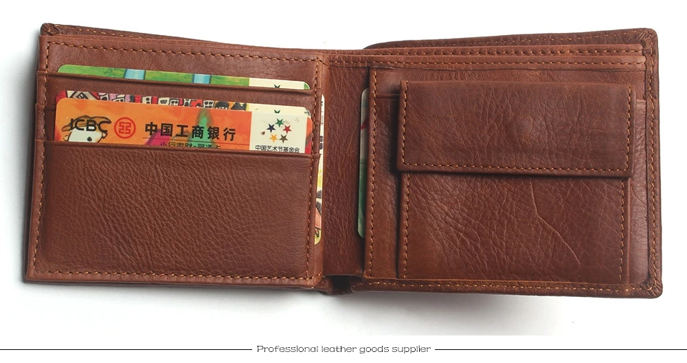 Eagle Head Embossed Wallet For Men Fashion Man Genuine Leather Wallets Cowhide Coin Purse