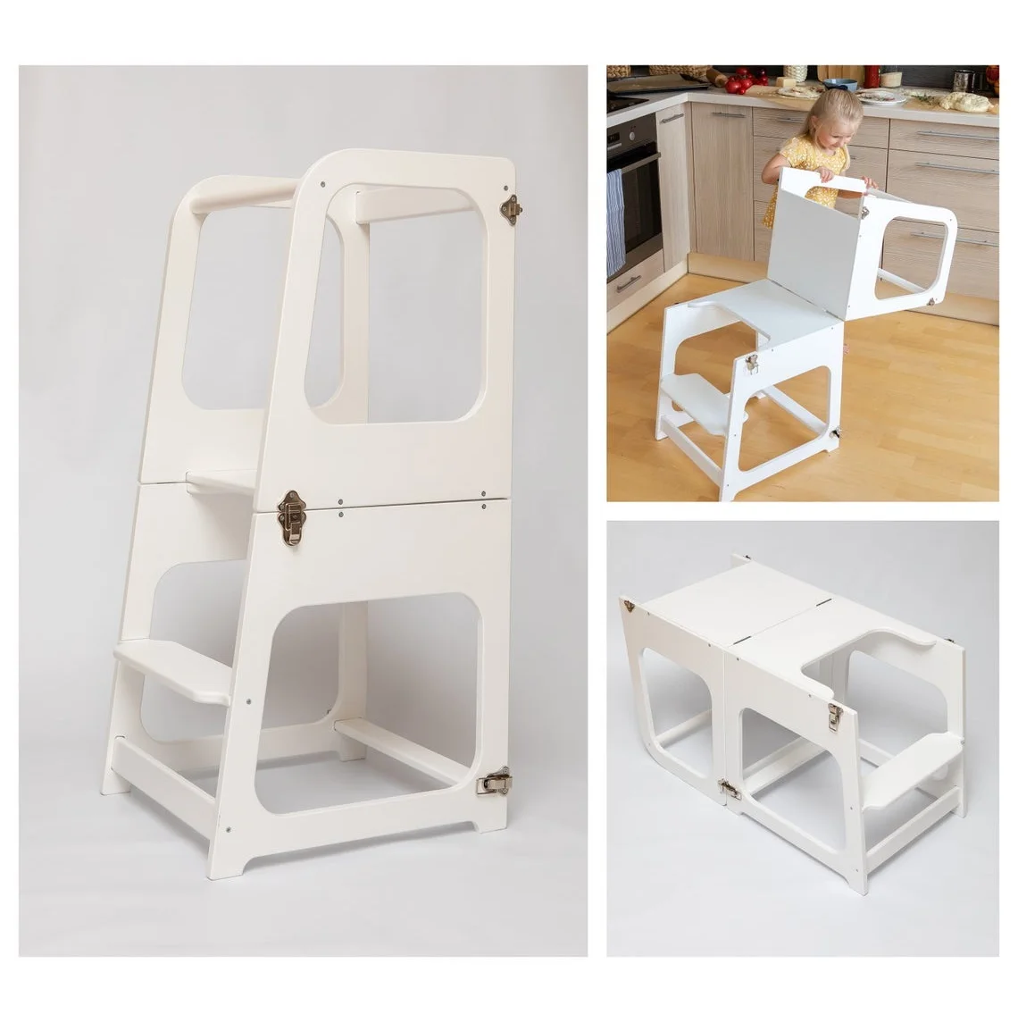 US $294.27 XIHATOY Childrens Montessori Learning Tower Kitchen Childrens Foot Platform Foldable Game Table With Blackboard Gifts for Baby
