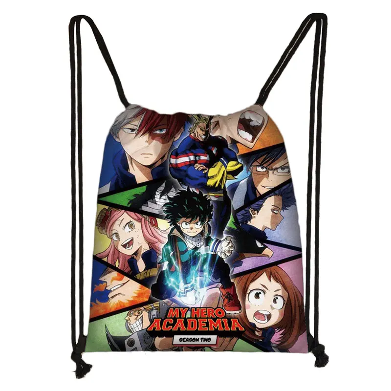 japanese anime Boku No Hero Academia drawstring bag My Hero Academia casual backpack teenager storage bag women men travel bags - Цвет: skdmyhero18