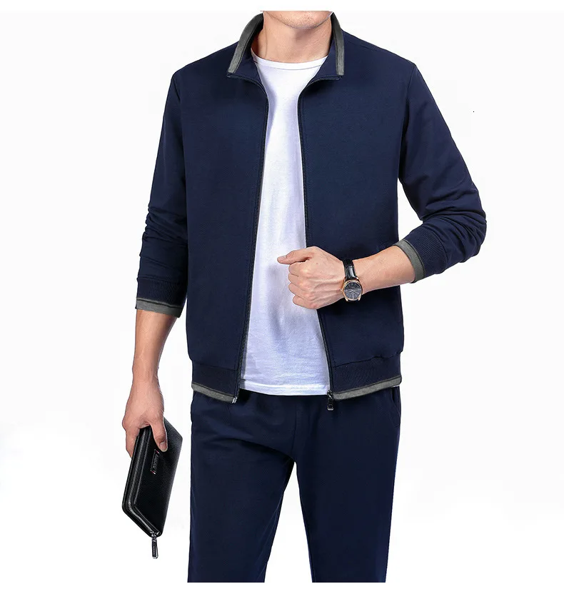 Spring Autumn Men's Sweatshirt Set Two-piece Set Loose Sportwear Suit Casual Wear Tracksuit Men Dad Suit Chandal Hombre