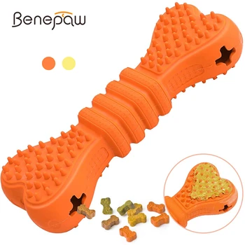 Benepaw-물린 방지 개 씹기 장난감 대화형 안전 식품 분배 고무 애완 동물 장난감 소형 중형 대형 개 치아 청소, 애완동물 장난감