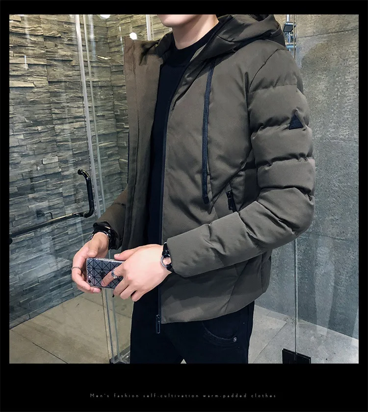 Autumn And Winter MEN'S Cotton Padded Clothing Warm Cotton Coat Korean-style Slim Fit MEN'S Coat Jacket Trend Casual Thick