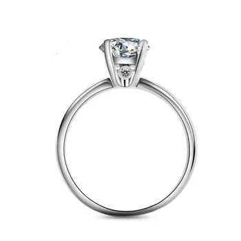 

CMajor Sterling Silver Synthetic Diamond Jewelry Elegant Temperament 14ct Cubic Zircon White Round Classic Ring for Women