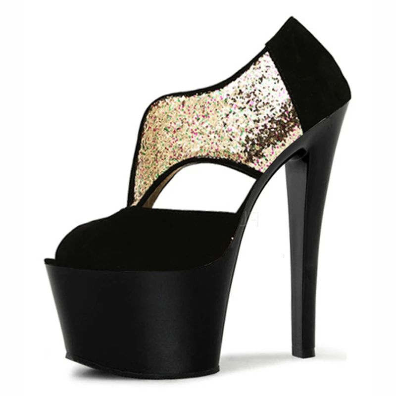 

Twerk Fetish Wedding 15cm Super High Thin Heels Women Shoes Open-toes Ankle-buckle Platform Buckles Sandals Stiletto