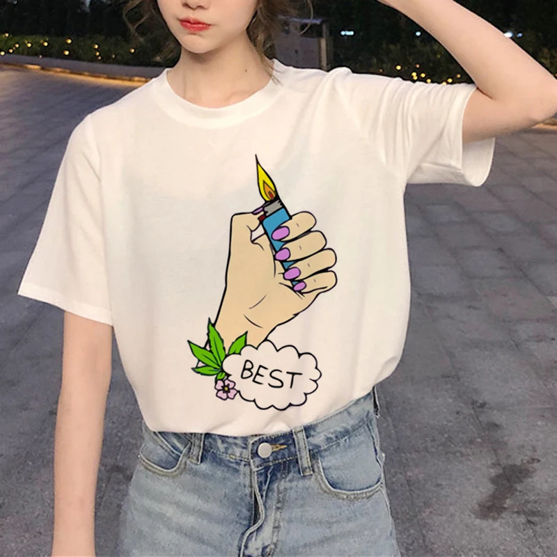 Новые лучшие друзья Harajuku футболка женская Ullzang мода мультфильм футболка 90s Графический друг футболка корейский стиль футболки женские - Цвет: Фуксия