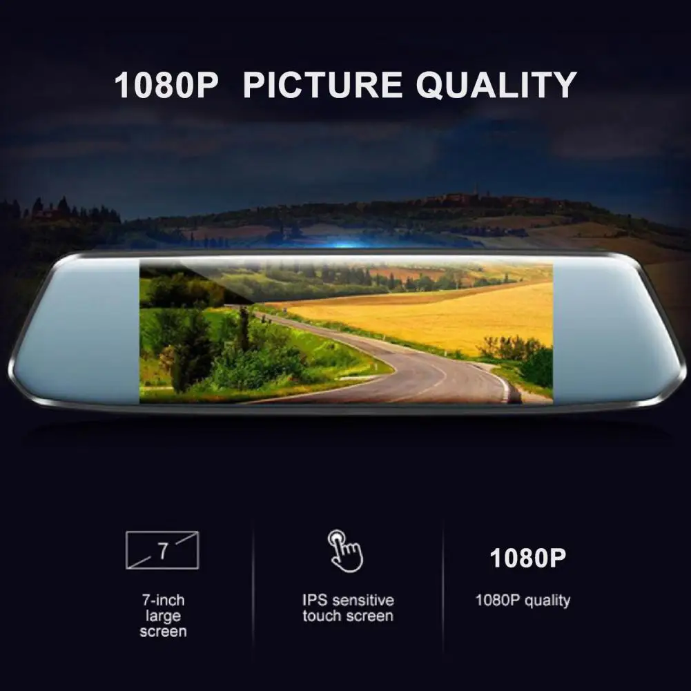 1 Set Great Car Recorder Multi-function Car DVR Glass Mirror Parking Monitor Dual Camera DVR Backup Camera Auto Accessories