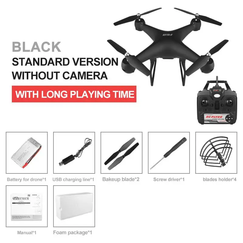 LeadingStar Дрон 4k Квадрокоптер-Дрон с HD 1080P Wifi камера видео высоко стабильный Rc вертолет F68 дроны - Цвет: Black without camera