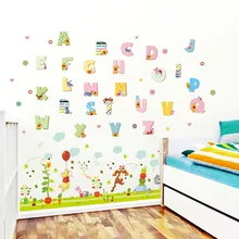 WN019 мультфильм Детские раннее образование наклейки на стену Винни Пух наклейки на стену Детская комната украшения спальни