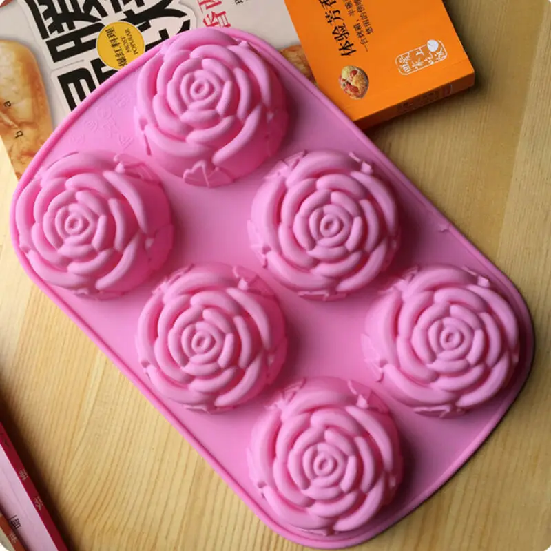 

3D Silicone Rose Embellisment Fondant Non-Stick Baking Mould Cake Chocolate Mold Muffin Mold Dessert Tools