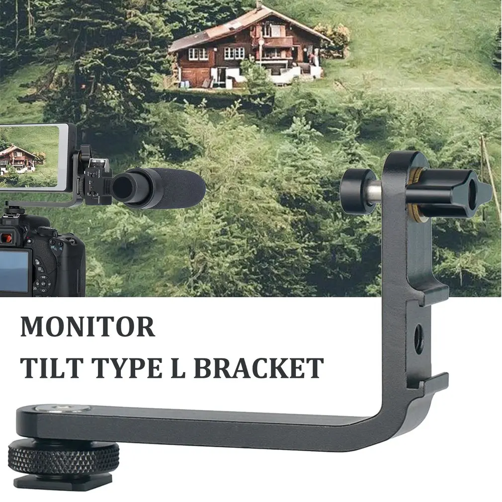 Микрофонная стойка L кронштейн ручка для камеры для монитора Gimbal светодиодный видео светильник крепление для микрофона с 2 холодными башмаками для DSLR камеры