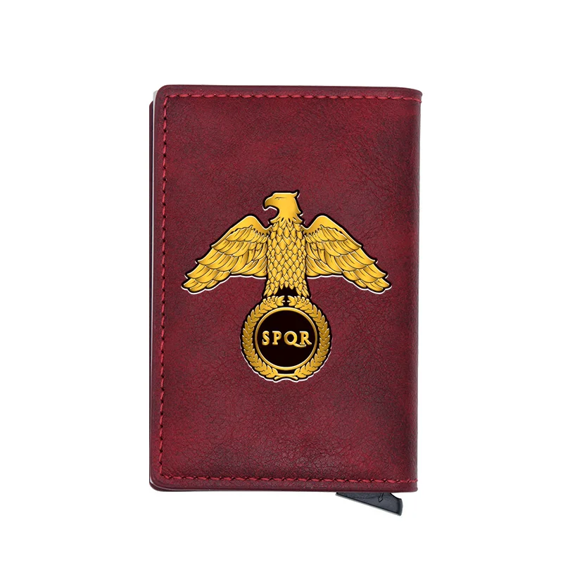 

Classic Roman Empire Army Symbol Digital Printing Leather Card Holder Wallet RFID Blocking SPQR Men Women Short Purse