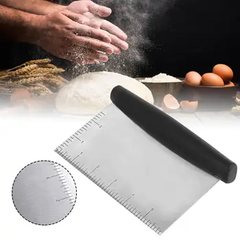 

Stainless Steel Cutting Knife Baking Dough Square Cutter Scraping Sausage Cake Cutter Double-sided With Scale Scraper