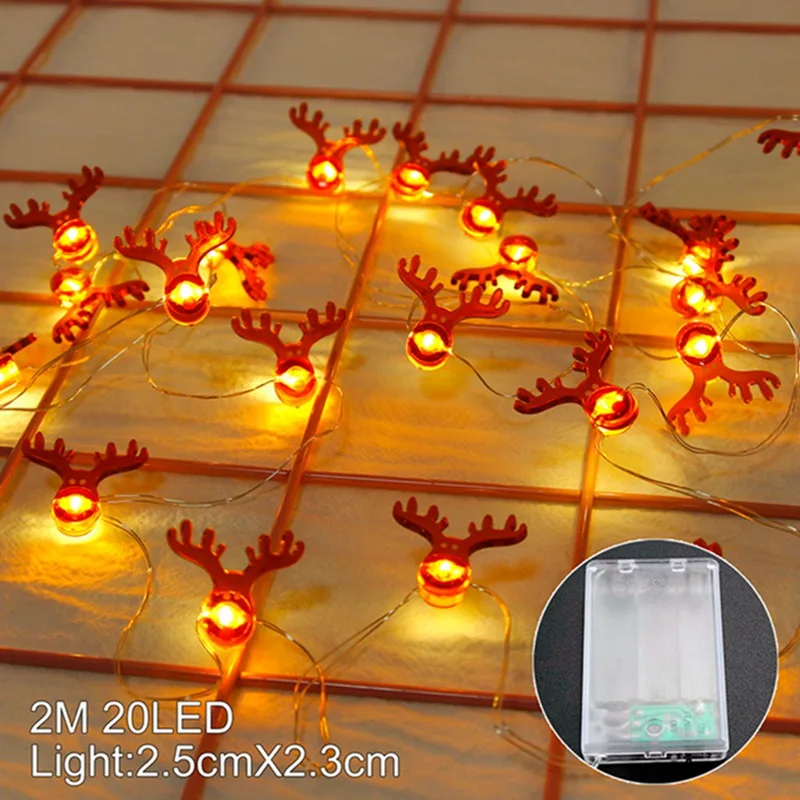 HUIRAN 20 светодиодный светильник-гирлянда со снежинками, рождественские украшения, декор для елки, рождественские украшения для дома Navidad Noel - Цвет: LED light string