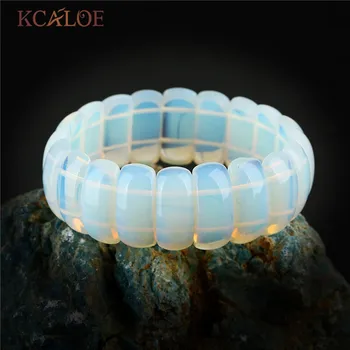 

KCALOE Transparent Moonstone Charm Bracelet For Women Fashion Wide Natural Stone Bracelets & Bangles Trendy Jewelry Pulsera