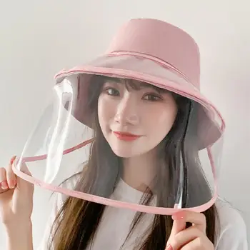 

Men Women Dust Protection Bucket Hat Outdoor Travel UV Protect Fisherman Hats Sun Caps Protective Face Shield Transparent Mask