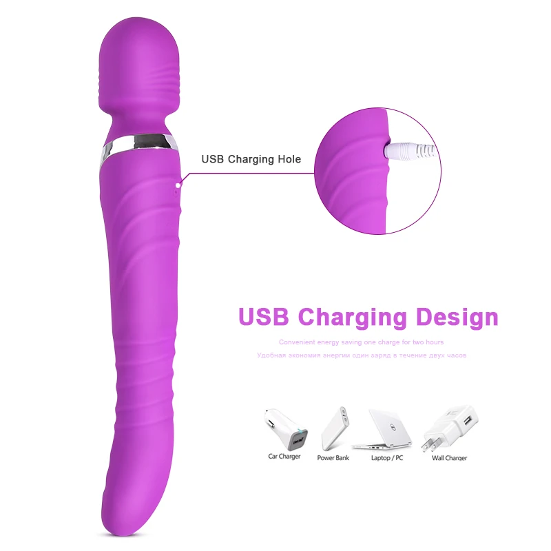 7 Speed Heating Vibrator Rotation thrusting dildo AV Magic Wand Massager G spot Vibrators Clit Stimulator sex toys for Women 6