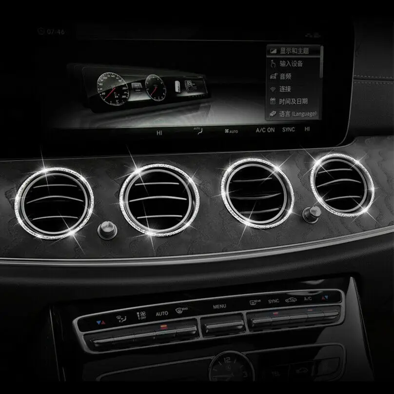 4 шт. Алмазный автомобильный Вентиляционный Выход AC кольцо отделка для Mercedes Benz E Class E200 300L
