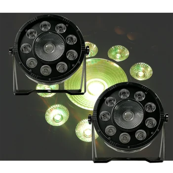 

2pcs/lot 9x10w+30w cob led par light rgb 3-in-1 dmx512 flat par light Professional stage lighting equipment