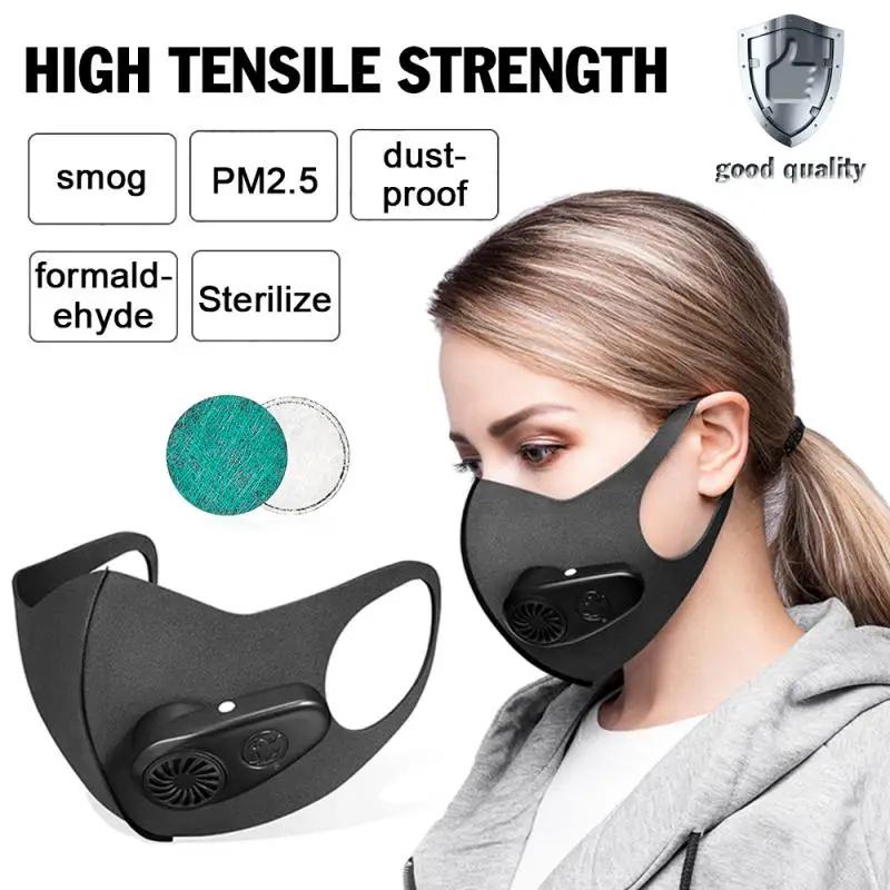 

Reusable Electric Mouth Anti-Dust Respirator Filter Anti Dust Mask Face Masks 99.98% Filtration Efficiency Than KN95/N95 Well