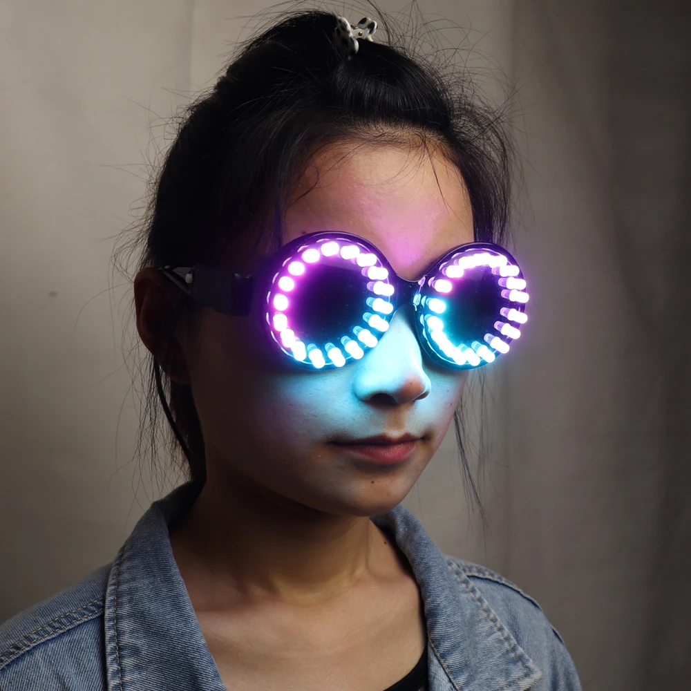 Full Color LED Glasse IC Bead Laser Glasses Super Bright Rave EDM Party