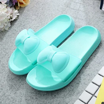 

Women Bow Open Toe Sunmmer New Slippers For Home 2020 Women's Round Toe Fashion Jelly shoes Female Platform Comfortable Footwear