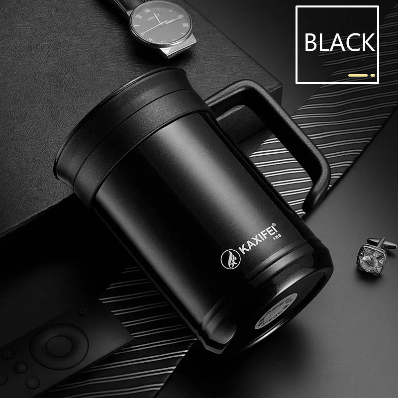Black Термос, чайная кружка, чашка для заварки чая, термосы из нержавеющей стали, бутылка-термос для чая, бутылка для воды, 500 мл, Термокружка, Термокружка - Цвет: Black
