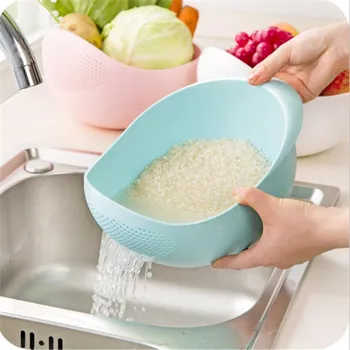 

Kitchen Accessories Tools Rice Beans Washing Filter Strainer Sieve Fruit Vegetables Drainer Cleaning Colanders Home Gadgets-S