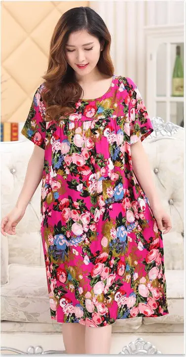 Для женщин свободная ночная рубашка трусы Винтаж StyleFloral ночная рубашка ночная одежда для отдыха, одежда для сна - Цвет: style-3
