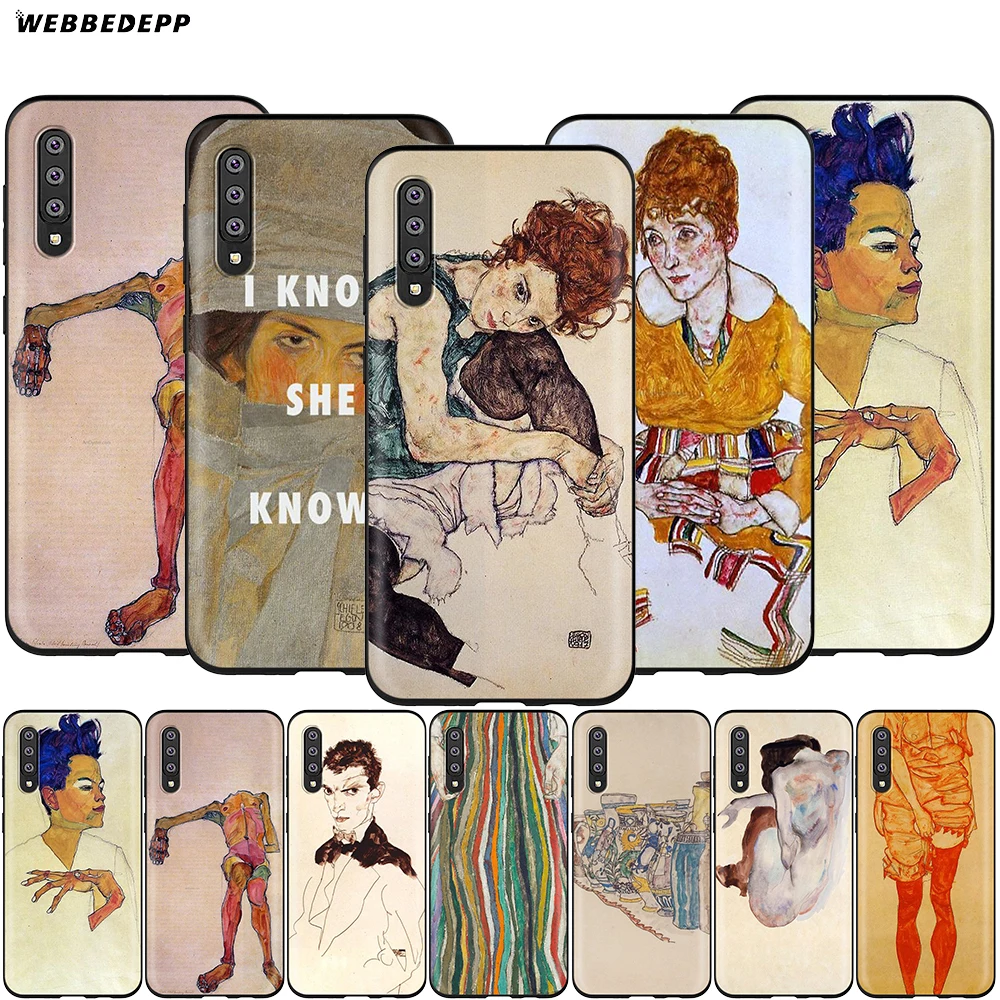 Webbedepp Egon Schiele чехол для Samsung Galaxy A3 A5 A6 Plus A7 A8 A9 J6 M20 A10S A20S A30S A40S A50S|Бамперы| |