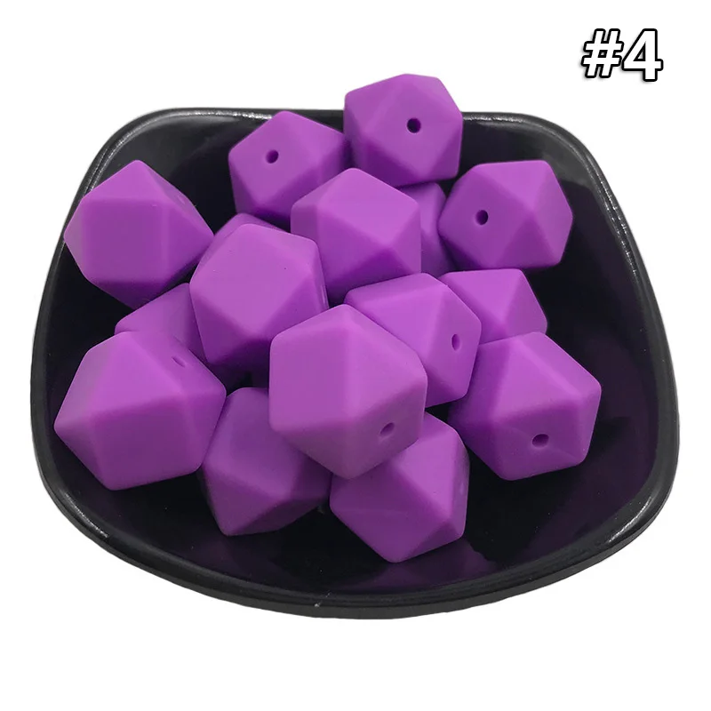 50PCS Beads 4 50Pcs Silicone Beads 14mm Hexagon Beads Food Grade Silicone Teething Colorful DIY Pacifier Clip Tiny Rod Baby Teether Toys Gift - Цвет: 50PCS Beads 4