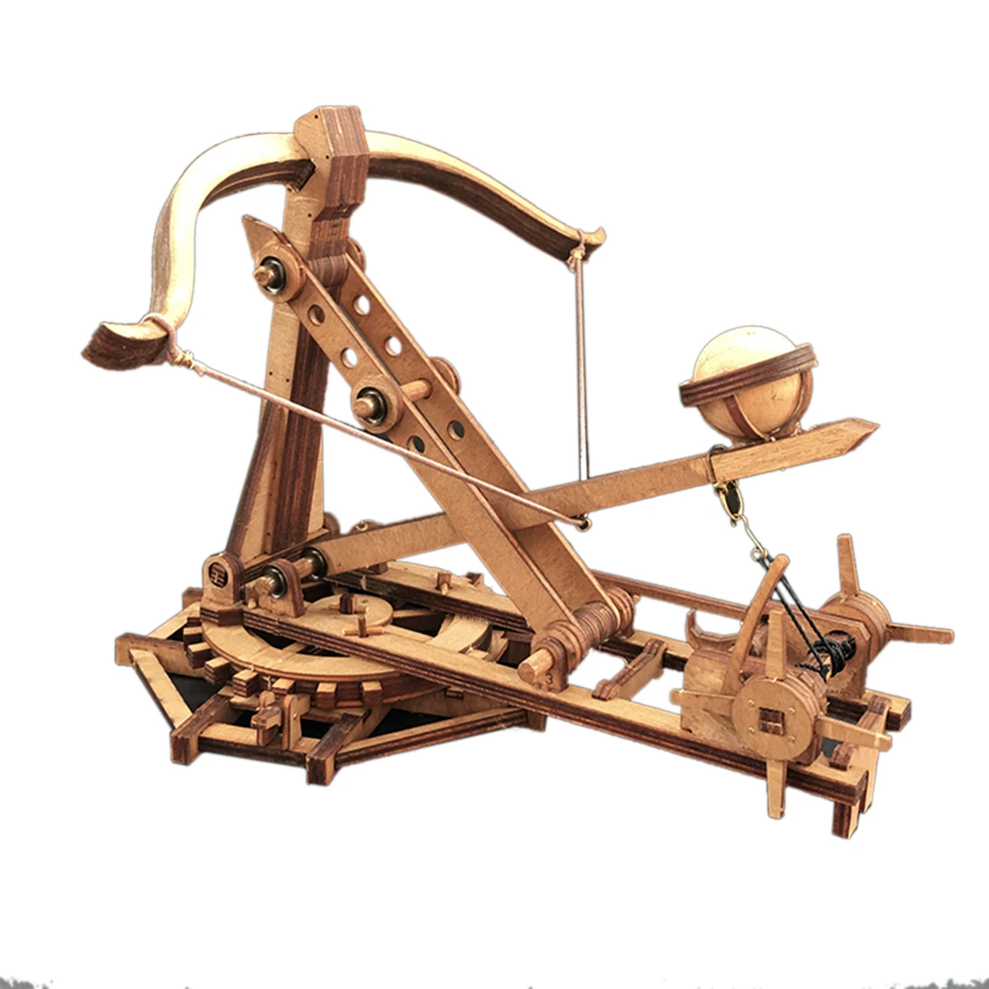 

DIY Ancient Chariot Model Siege Car Wooden 3d Puzzle Model Wood Toy Wooden Puzzles For Kids - Rotary Trebuchet