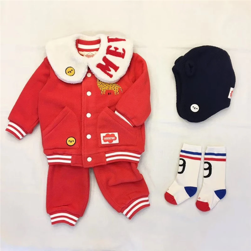 Bebe De P*/Детские зимние комплекты одежды красного цвета; красивая теплая куртка в Корейском стиле для маленьких мальчиков и девочек; куртка-пилот; детский брендовый дизайнерский Топ